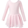 thumbnail image 4 of Girls Ballet Dress Short Sleeve Outfit Gymnastics Dance Leotard With Chiffon Skirt130, 4 of 5