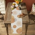 thumbnail image 4 of Orange Grey Table Runner Wild Dahlia Pinnata Flower Table Runners Modern Elegant Pompon Farmhouse Geometric Table Center Decor for Home Kitchen Dining Party Patio (13x108 Inch), 4 of 6