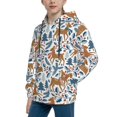 thumbnail image 2 of Kdxio winter Scarf deer Pattern Boys Athletic Unisex Boys Girls Hoodie with Pocket Sweatshirts-Small, 2 of 6
