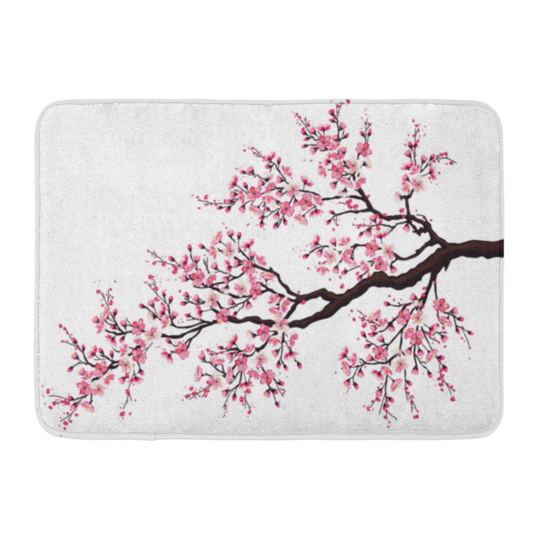 Godpok Flower Blossom Branch Of Blossoming Cherry Tree White Sakura Japanese Rug Doormat Bath Mat 23 6x15 7 Inch Walmart Com Walmart Com