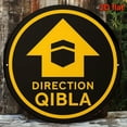 thumbnail image 6 of HELLOYOUNG Direction Qibla Sign 8x8 Inch Islamic Wall Art, 2D Flat Aluminum Decorative Plaque with House Arrow Motif for Home Decor, Black Yellow, 6 of 6