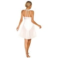 thumbnail image 4 of CHICTRY Womens Chiffon Ruched Top Bodice Ballet Lyrical Leotard Strappy Back Dance Dress White S, 4 of 7