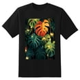 thumbnail image 2 of Plus Size Shirt for Women Black Tops for Women Short Sleeves Shirt for Women Tropical Plant Leaves 1 T Shirt Crewneck Shirt for Women 2XL, 2 of 5
