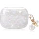 thumbnail image 1 of wonima11 Cute AirPods Pro Case with Shell Pearl Keychain Bling Marble Design Hard TPU Cover Comparable with AirPod Pro Case for Girls and Womens, 1 of 1