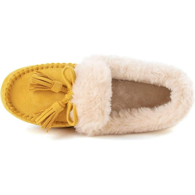 Fuzzy moccasin slippers clearance