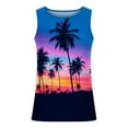 thumbnail image 4 of Elvqul Mens Blue T-Shirts Pullover Big and Tall Tank Tops Print Fashion Hawaiian Cotton Sleeveless Shirts for Men Round Neck, 4 of 4