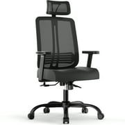 COMHOMA Ergonomic Office Chair with Headrest Mesh Desk Chair, Black