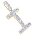thumbnail image 4 of 10K Yellow Gold Baguette Diamond Initial I Pendant 1.55" Letter Charm 3/4 CT., 4 of 6