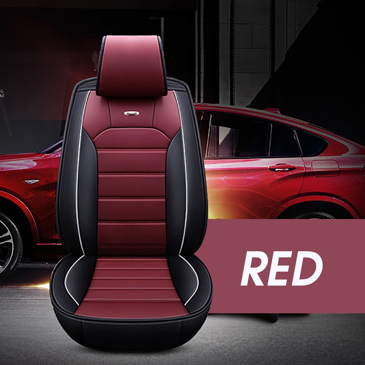 1piece Fashion Full Surround Luxury Pu Leather Universal Front Car Seat Cover Cushion Protect