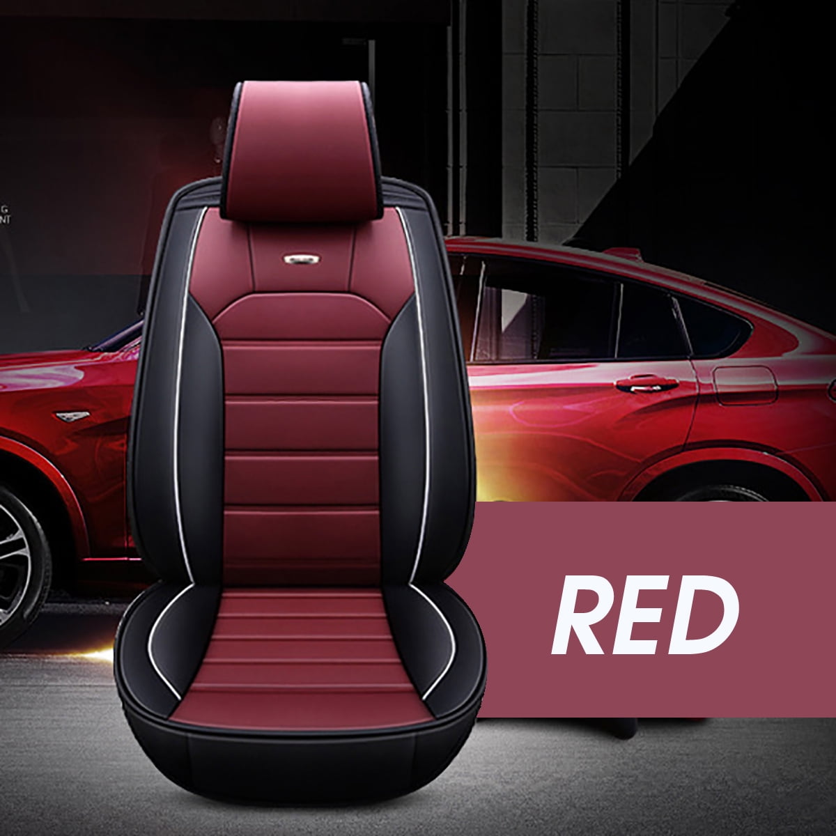 1piece Fashion Full Surround Luxury Pu Leather Universal Front Car Seat Cover Cushion Protect 6163