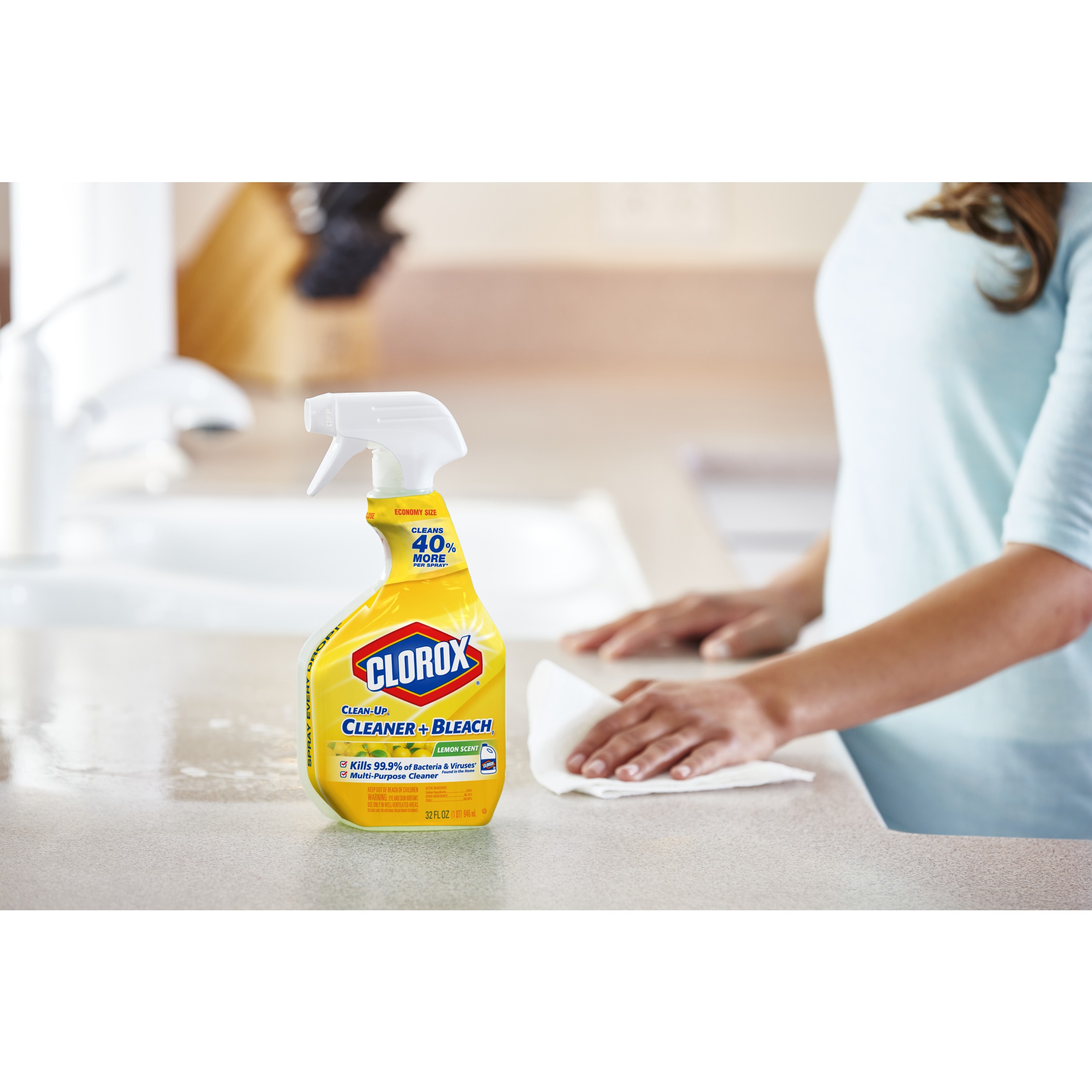 Clorox Clean-Up All Purpose Cleaner with Bleach, Spray Bottle, Lemon Scent, 32 oz - image 2 of 10