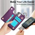 thumbnail image 5 of Allytechgroup iPhone 15 Wallet Case, RFID Blocking Zipper Pocket Ring Holder Kickstand Bumper Shockproof Portable Durable Phone Case for Apple iPhone 15, Darkpurple, 5 of 8