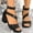 Black, variant on Viluyesy Women's Block Heels Sandals, Back Zipper Peep Toe PU Leather 2025 Comfortable Casual Shoes Black 9