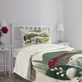 thumbnail image 3 of Ambesonne Nautical Quilted Bedspread Set 2 Pcs, Modern Boho Botanical Sea, Twin Size, Sage Green, 3 of 5