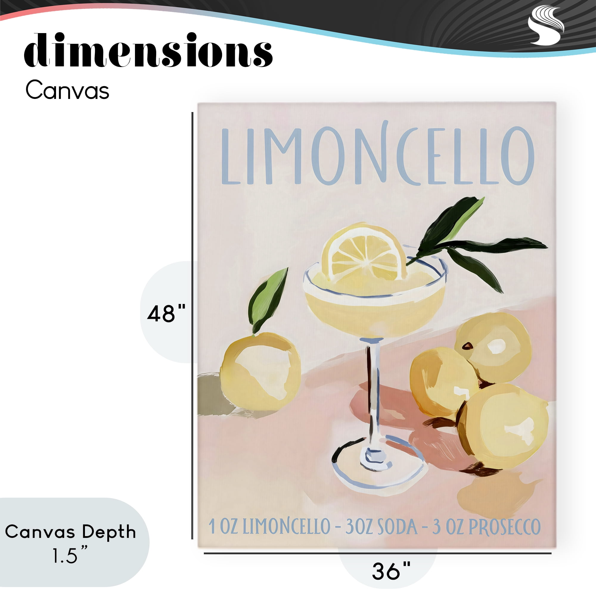 Stupell Industries Limoncello Summer Cocktail Canvas Wall Art, design by Sisi and Seb