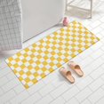 thumbnail image 2 of Yellow White Checkerboard Checkered Pattern Bathroom Rugs Mat,Non Slip Microfiber Bathroom Rug,Rubber Backing,Soft Bathroom Mats for Bathroom Floor,Tub and Shower,60x24in(150x60cm), 2 of 5