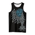 thumbnail image 4 of BUWTTED Tank Tops for Men Print Sleeveless Shirt Retro Graphic Muscle Casual Athletic Workout Vest Blue Shirt L, 4 of 4