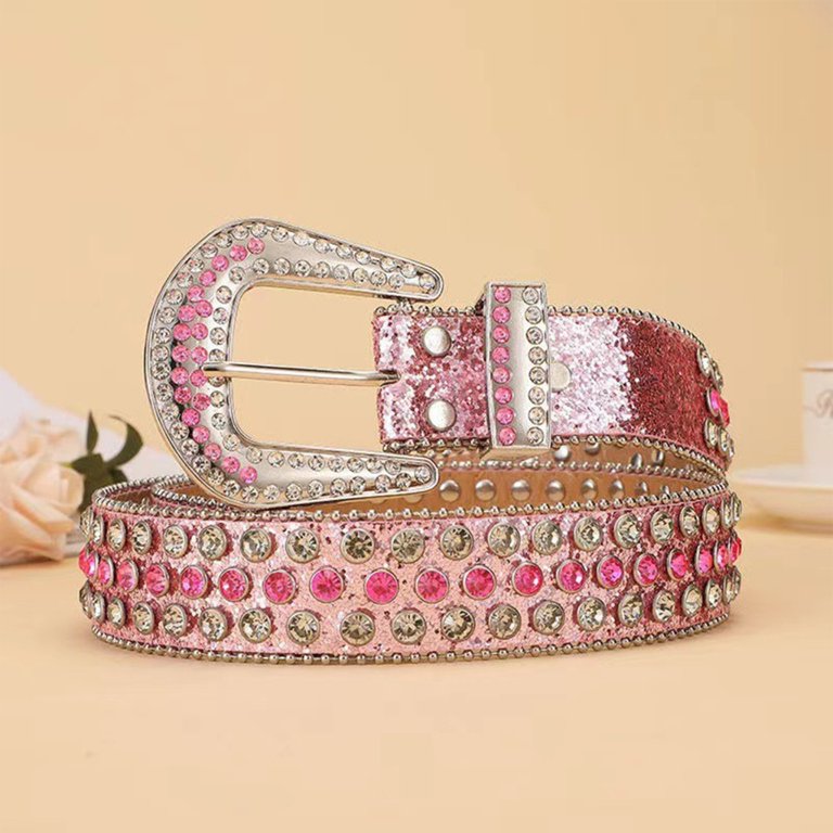 Rhinestones Belt for Men Women Western Cowboy Cowgirl  display picture 2