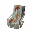 thumbnail image 4 of Shabby Flora Soft Flannel Fleece Throw Blanket, Floral Flowers Leaves Buds Frame Artwork Print, Cozy Plush for Indoor and Outdoor Use, 60" x 80", Dark Coral Mustard, by Ambesonne, 4 of 6