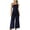 Blue, variant on Tqcoqu Womens Summer Straps One Shoulder High Waist Dressy Casual Wide Leg Linen Jumpsuit Beach Travel Outfit,Beige,Women's S-XL