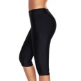 thumbnail image 4 of MAWCLOS Women Swimwear Elastic High Waist Bathing Suit Knee Length Swimsuit Athletics Hot Spring Solid Color Swim Shorts Black L, 4 of 9