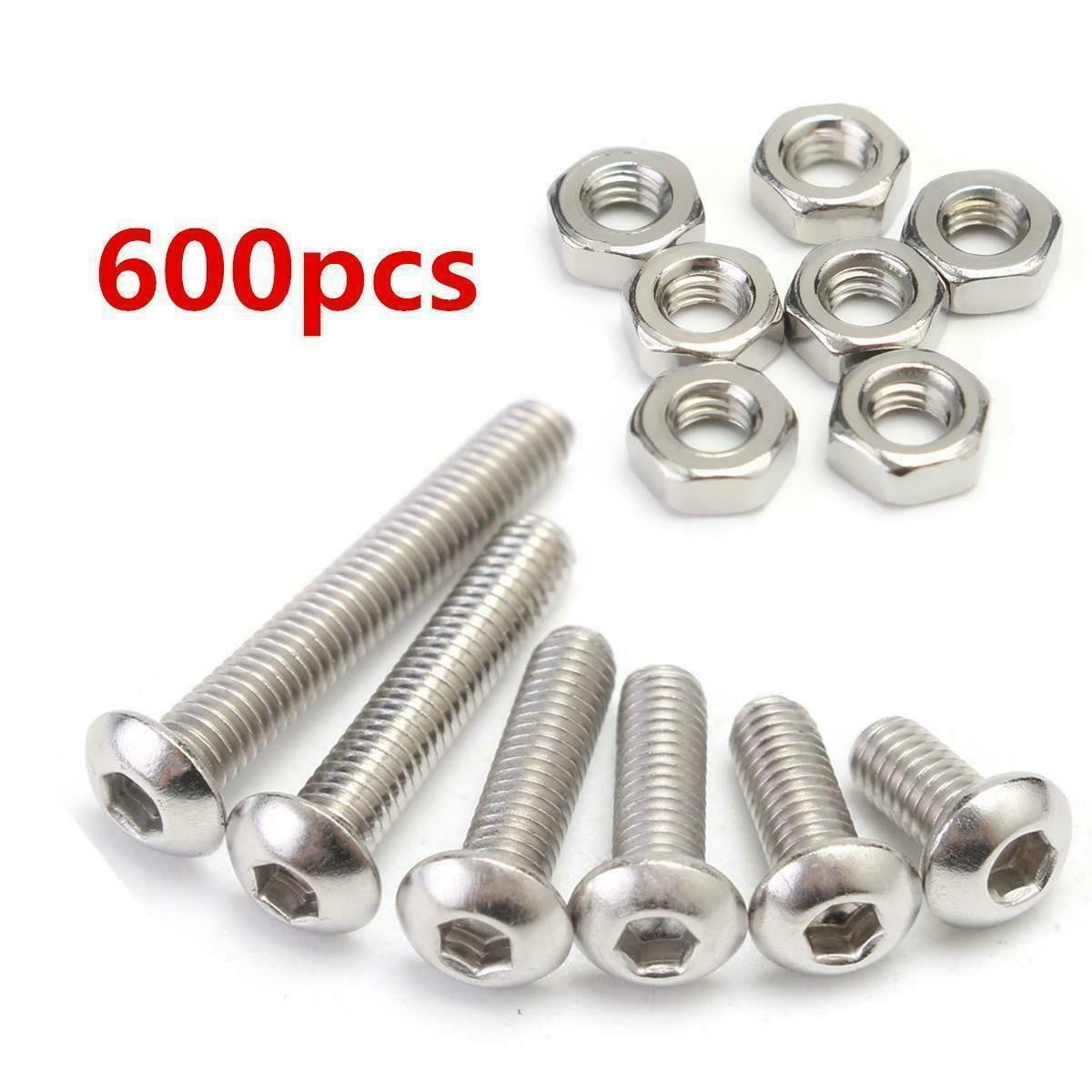 600Pcs/set Stainless Steel Mini Screws Nuts Assortment Kit M1 M1.2 M1.4 12 Types 