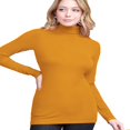 thumbnail image 3 of Women‘s Long Sleeve Rib Turtleneck Top Pullover Sweater L RED, 3 of 6