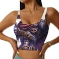 thumbnail image 1 of Balery Cool Skull Cowboy Sujetadores deportivos con espalda cruzada para mujer, acolchados, sin costuras, de alto impacto, ideales para yoga, gimnasio, entrenamiento y fitness.-Large, 1 of 8