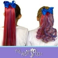 thumbnail image 3 of My Hair Popz Red and Blue Hair Extensions for Kids with Bow, clip in hair extensions, 3 of 6