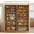 thumbnail image 5 of Tribesigns Farmhouse Kitchen Pantry, Tall Storage Cabinet with 4 Doors and 9 Shelves, Rustic Wooden Cupboard, Brown, 5 of 8