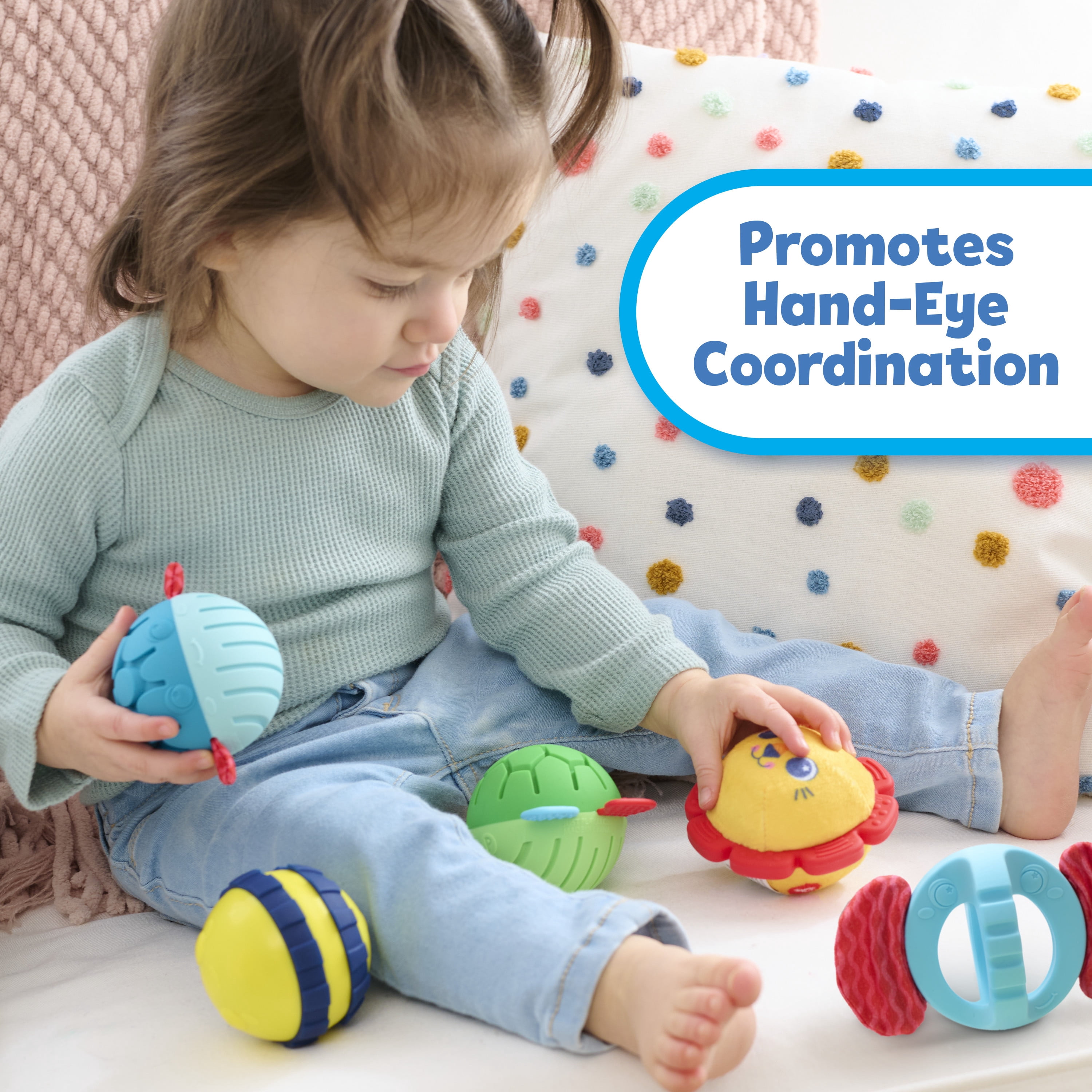 Playskool Animal Friends Sensory Balls Set, 5-Pieces, for Toddlers 18 Months and Up