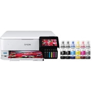 Epson EcoTank Photo ET-8500 Wireless Color All-in-One Supertank Printer with Scanner Copier, Ethernet and 4.3-inch Colorfull Touchscreen - White (Sold without manufacturer warranty)
