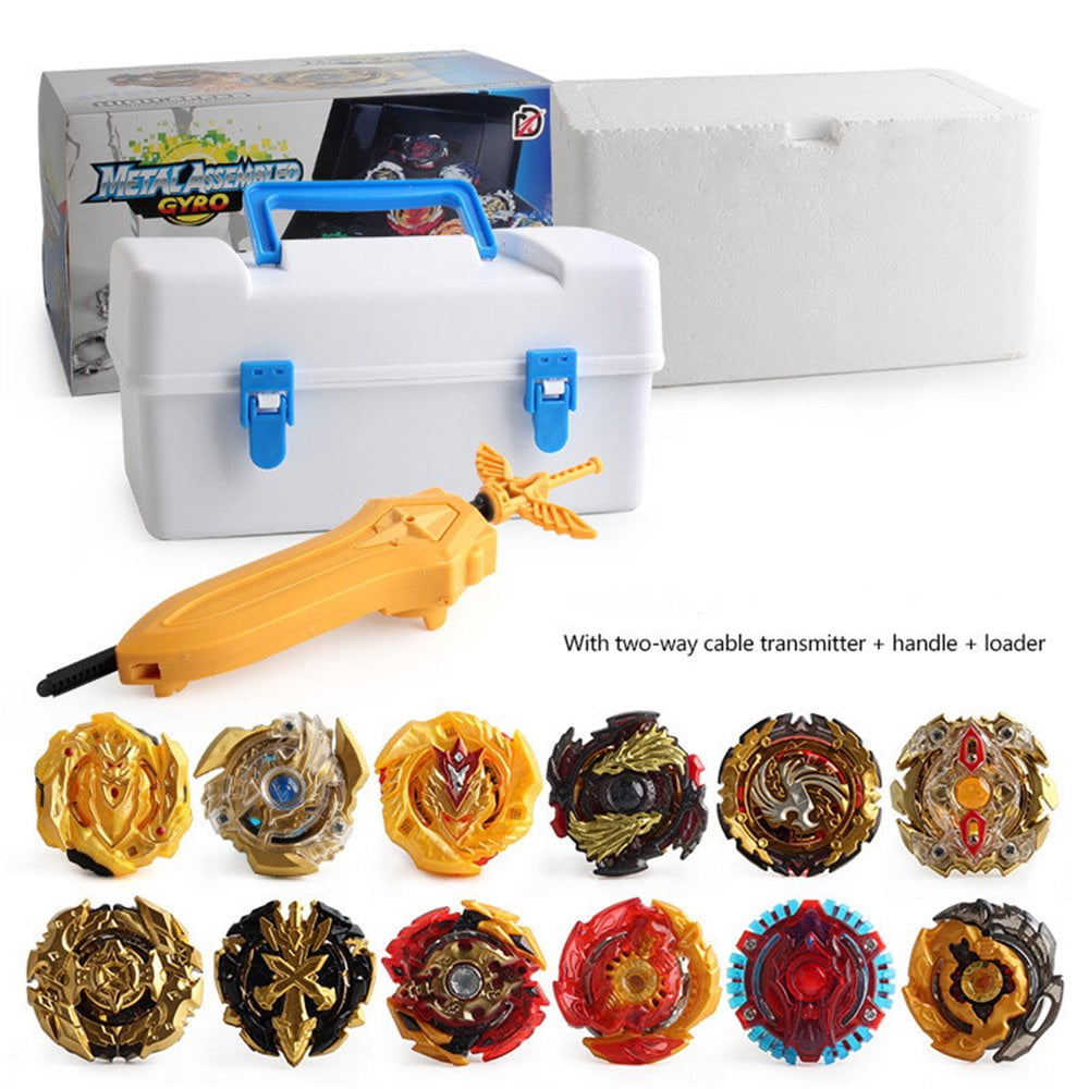 Toupie Blade Burst Turbo – Coffret De 12 Toupies De Combat Avec Lanceurs, Poignée, étui De Rangement, Multicolore