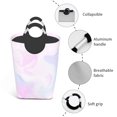 thumbnail image 4 of Waterproof Collapsible Laundry Hamper, Dream Watercolor Pink Aluminum Handle Laundry Bag Storage Basket, 50L, 4 of 6