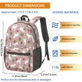 thumbnail image 3 of Bull Terrier and Leaves Pink Pattern 17" Waterproof Oxford School Backpacks for Teens, S-Shape Padded Straps, for School, Travel, Hiking, Camping, 3 of 5