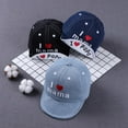 thumbnail image 3 of Gyratedream Newborn Baby Boys I Love Mama& Love Papa Letter Denim Baseball Cap Sun Hat, 3 of 10