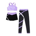 thumbnail image 4 of ranrann Kids Girls' 3 Piece Gymnastics Sports Workout Active Set Tumbling Dance Outfit Athletic Lavender 8, 4 of 5