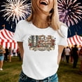 thumbnail image 2 of Puliio 250th Anniversary USA Tee Women's USA 250 Years of Freedom Floral American Flag Graphic Patriotic T-Shirt Crewneck 4th of July Tshirt, 2 of 4