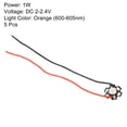 thumbnail image 3 of Uxcell 0.8" 350mA 1W Orange Light LED Chip Bulb COB Light Beads Copper Bracket 5 Pack, 3 of 5