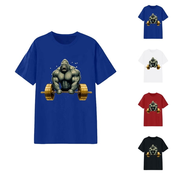 Gorilla Beast Gym Workout Lifting Weights Bodybuilding Womens Tshirts 2026 Summer Casual Short Sleeve Crewneck Graphic Tees