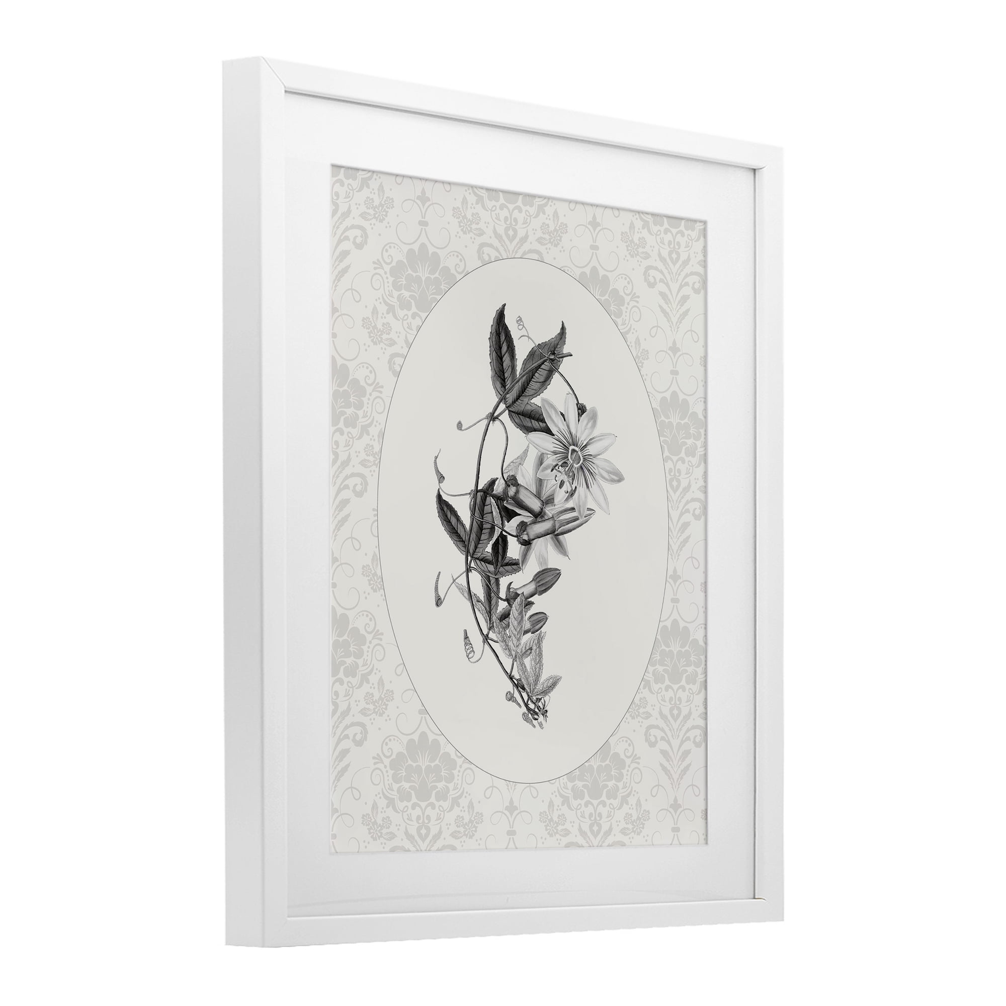 Stupell Industries Vintage Botanical & Lace White Framed Print Under Glass, design by CAD Designs