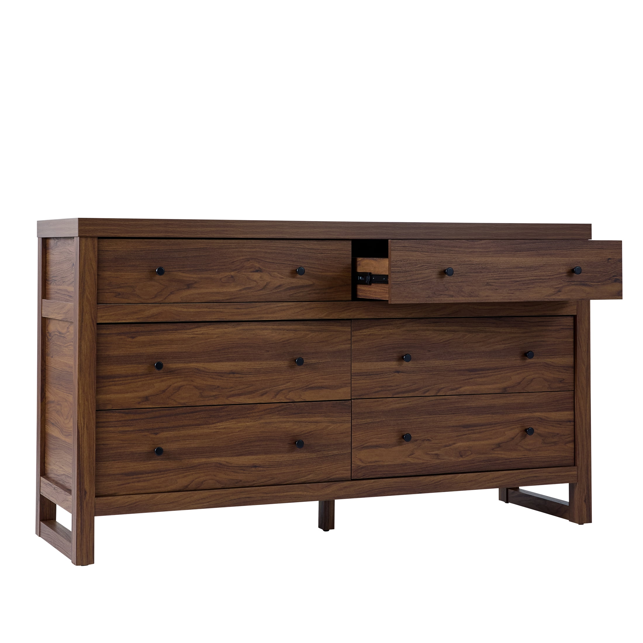 Better Homes & Gardens Ezra 64" Wide 6-Drawer Dresser, Walnut Finish