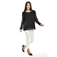 thumbnail image 4 of Blusa de mangas con relieve Roman Fashion Juvenil 5107 Negro, 4 of 5