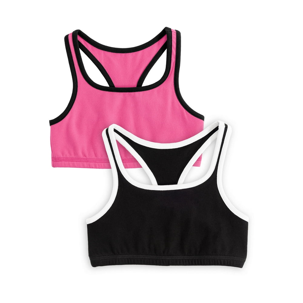 Athletic Works - Athletic Works Girl's 2-Pack Active Sports Bra Set 4 ...
