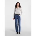 thumbnail image 2 of Scenario Women's and Women's Plus High Rise Straight Leg Let Down Hem Jeans, 29" Inseam, Sizes 0-28W, 2 of 8