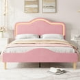 thumbnail image 2 of Danolapsi Twin/Full/Queen Size Bed Frame with Adjustable LED Headboard and Footboard, Velvet Upholstered Princess Platform Bedframe with Wooden Slats Support, No Box Spring Needed, 2 of 8