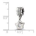 thumbnail image 2 of 925 Sterling Silver Polished Oxidized Reflections Cubic Zirconia Star Dangle Bead Charm 20.91x5.45mm Wide Pendant Neckla, 2 of 2