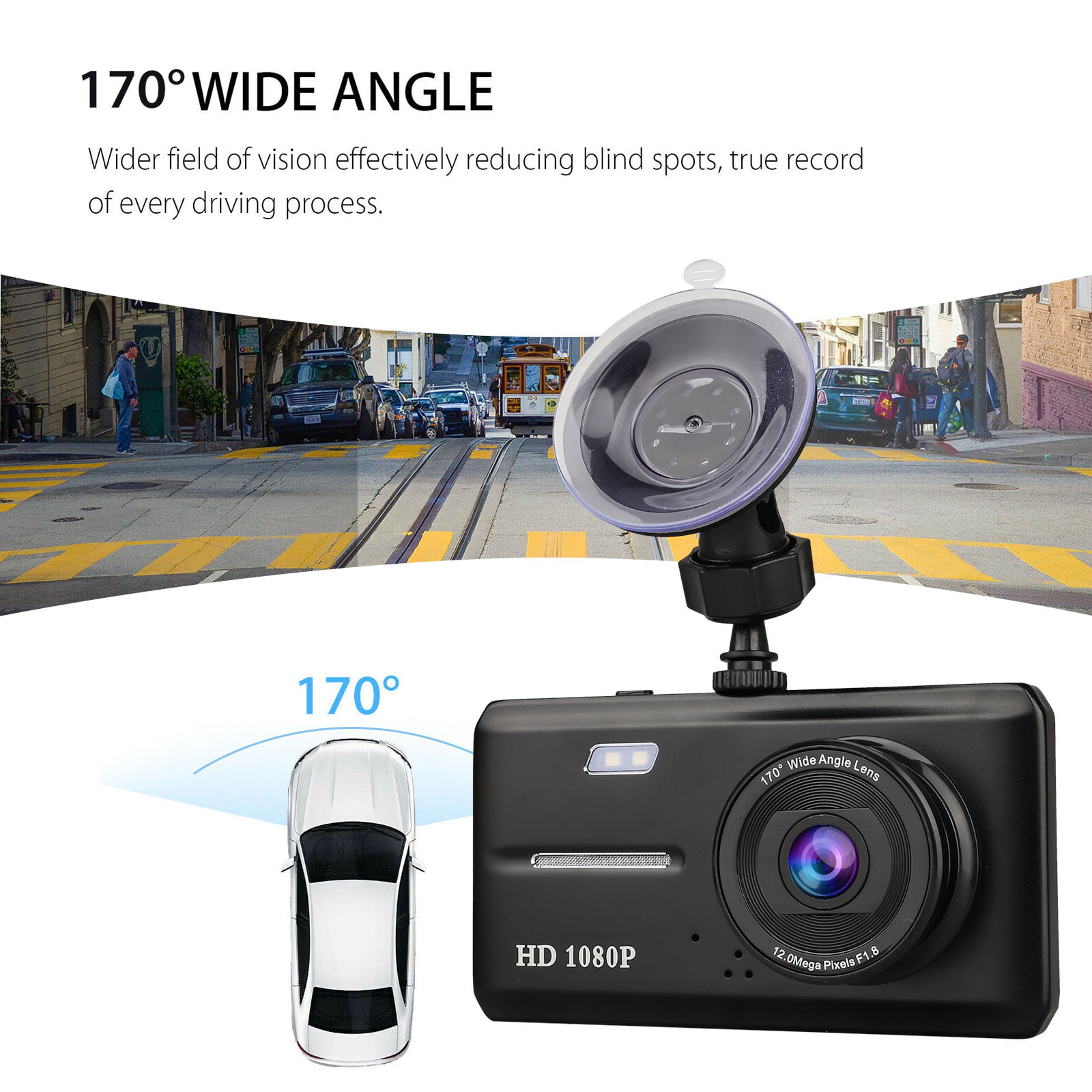 Loop Recording Parking Monitoring GPS Remote Positioning Eubell Dash Cam 1080P FHD DVR Car Driving Recorder 2.7 Inch LCD Screen 120° Wide Angle 
