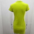 thumbnail image 4 of Vestido corto de verano para mujer con cremallera frontal acanalada, cuello alto, control de abdomen y tejido elástico., 4 of 5