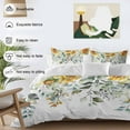 thumbnail image 3 of Pastoral Floral Plant Bedding Duvet Cover Set Full Size 4 Pieces Sage Sunflower Eucalyptus Leaves White Bedding Set with Zipper Closure, 1 Comforter Cover 86x86 Inches 1 Flat Sheet & 2 Pillow Cases, 3 of 7
